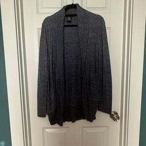 Gray Open Front Cardigan